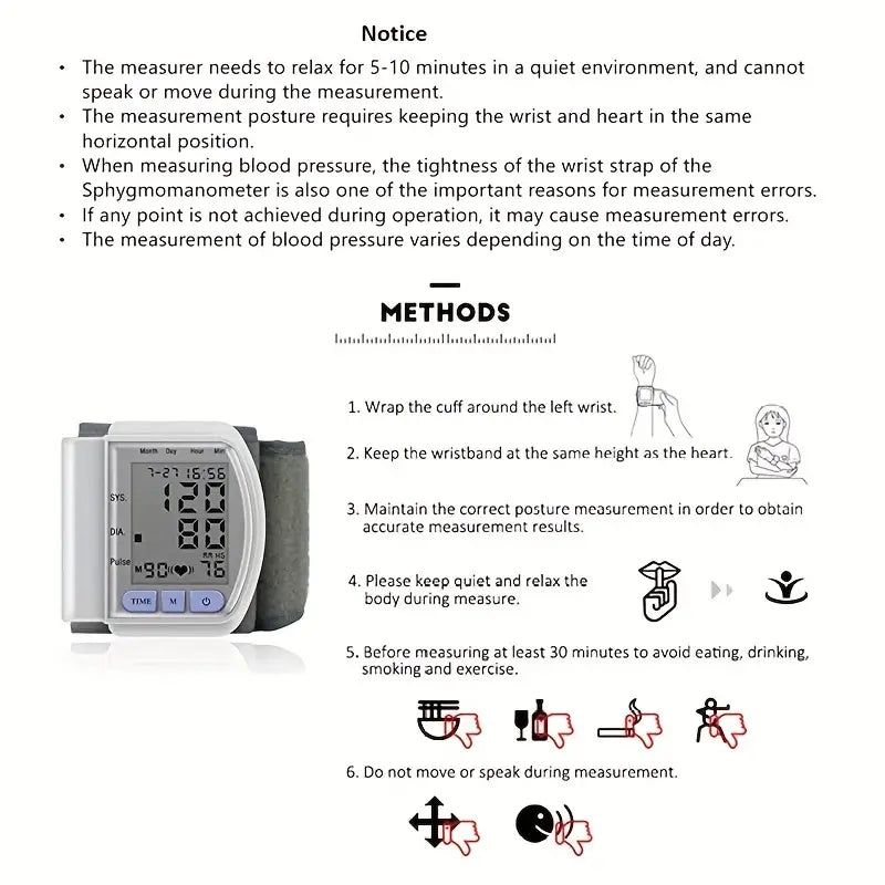 Precision and convenience meet in our wrist BP monitor