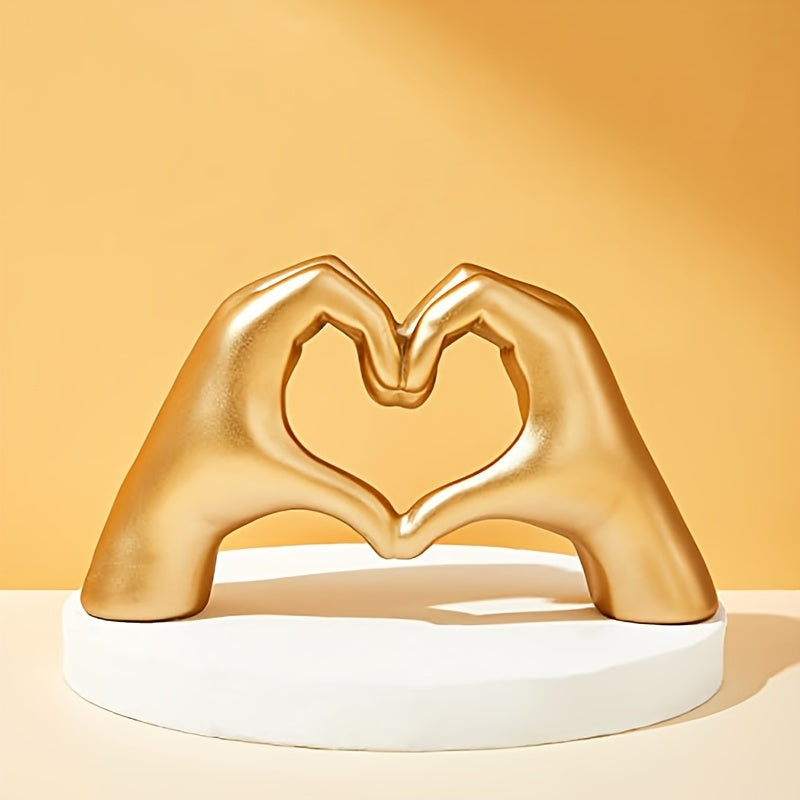 Heart Gesture Resin Statue For Home & Office Decor