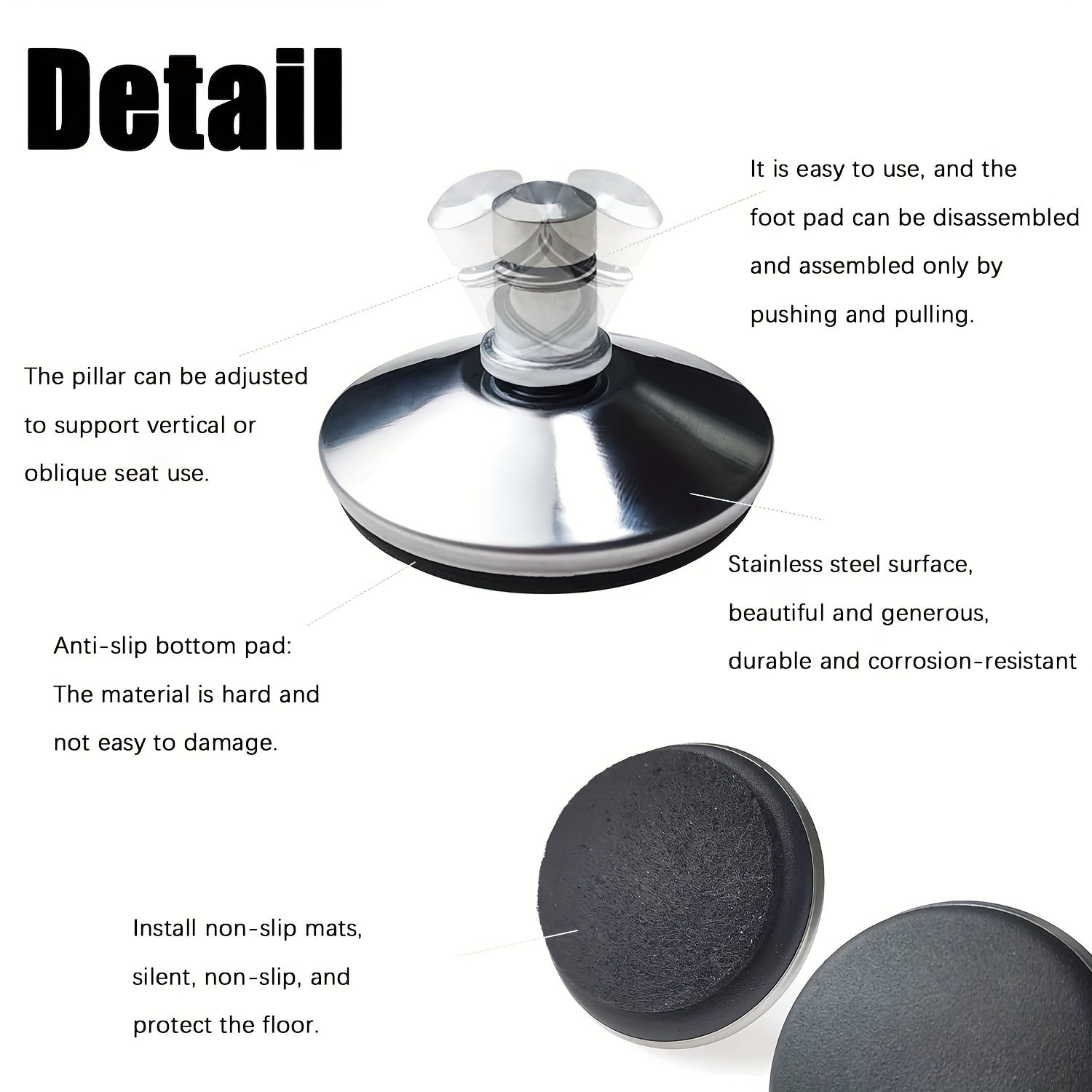 Office Chair Casters with Self-Adhesive Pads (6 pcs)