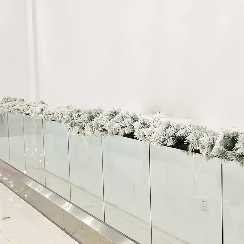 Snow Flocked Christmas Garland: Winter Frosted Pine for Festive Decor