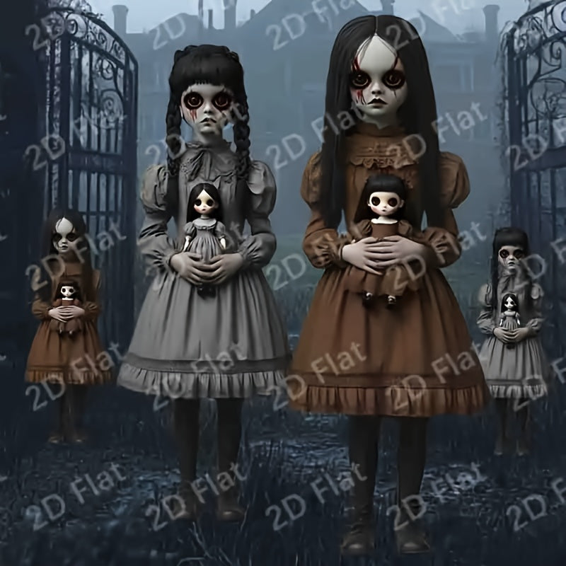 Gothic Horror Girl Yard Decor Set (2Pcs)