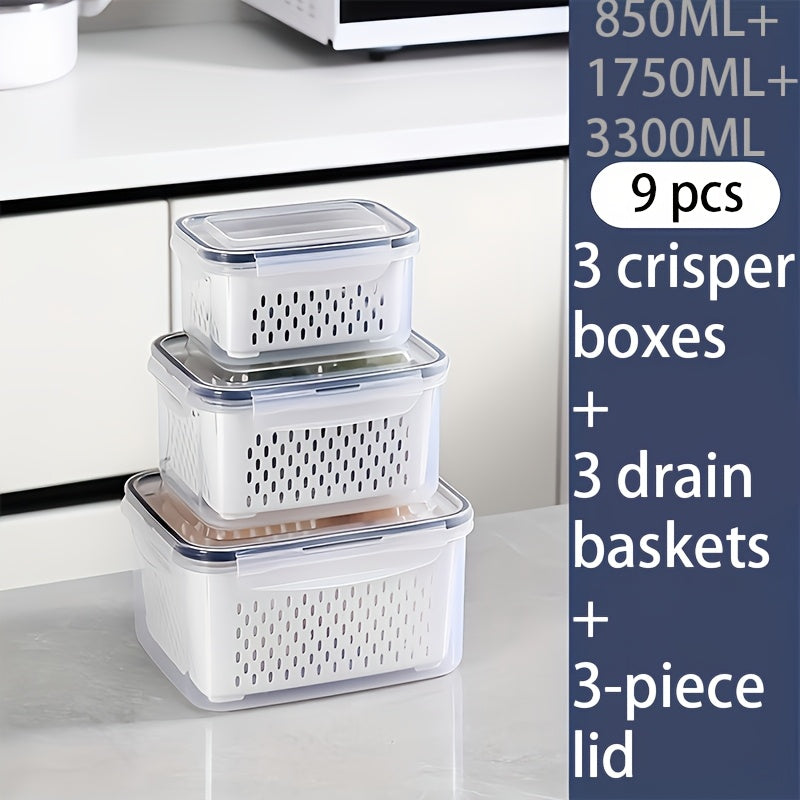 9Pcs Bpa-Free Plastic Food Storage Containers Set
