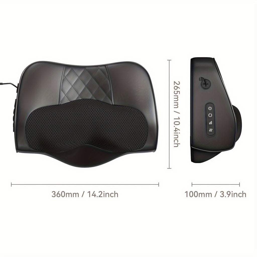 Cordless 3D Kneading Massage Pillow With Heat(Black)