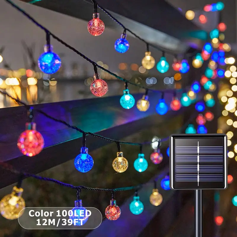 Enhance Your Space with 1 Pack 100 LED Solar String Lights | Waterproof, 8 Lighting Modes
