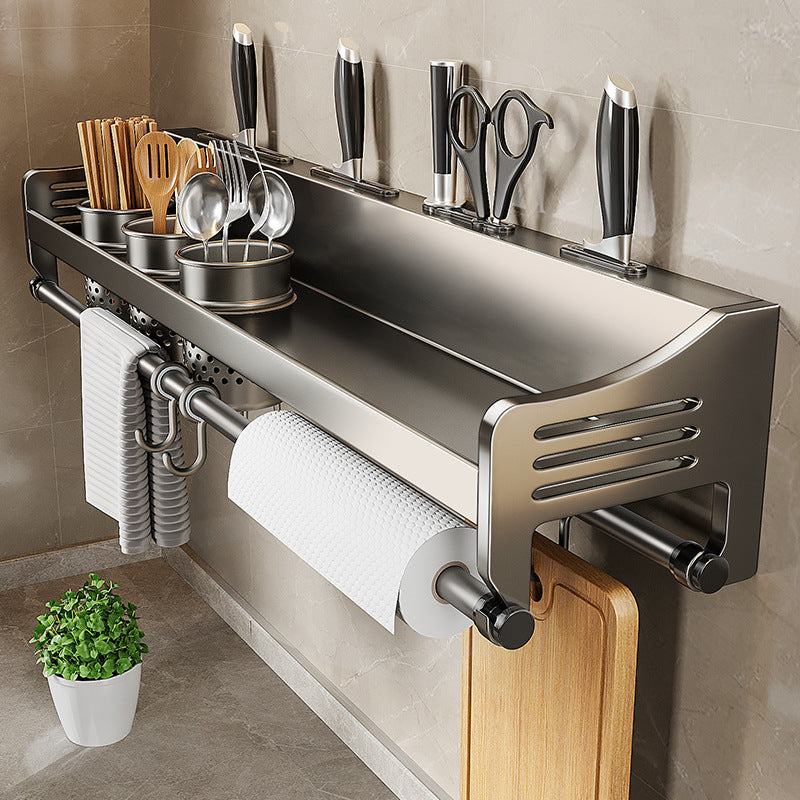Wall-Mounted Kitchen Stainless Steel Storage Rack