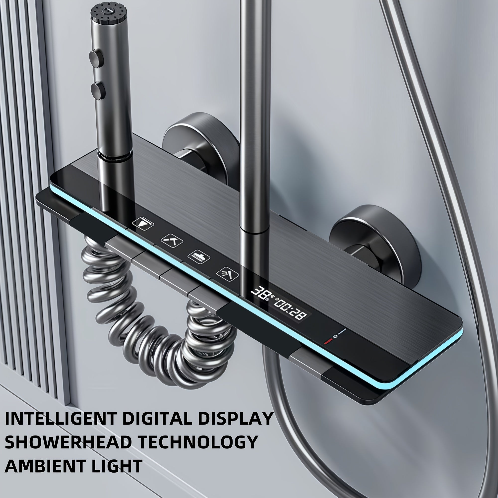 Shower Piano Light Wall-Mounted Rain System
