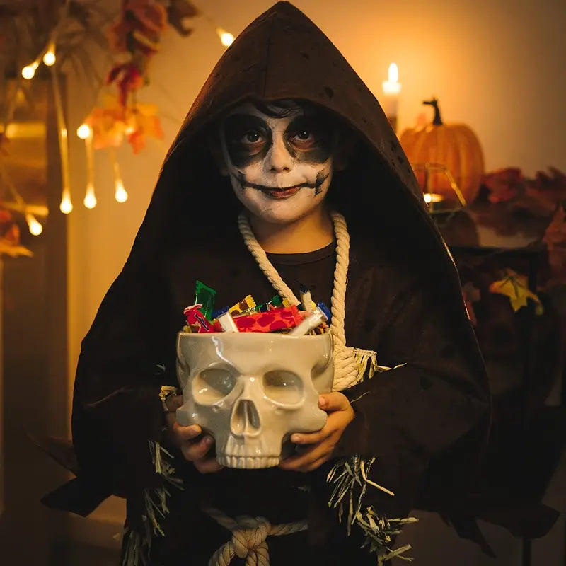 Skull Serving Bowl - Vintage Gothic Table Decor