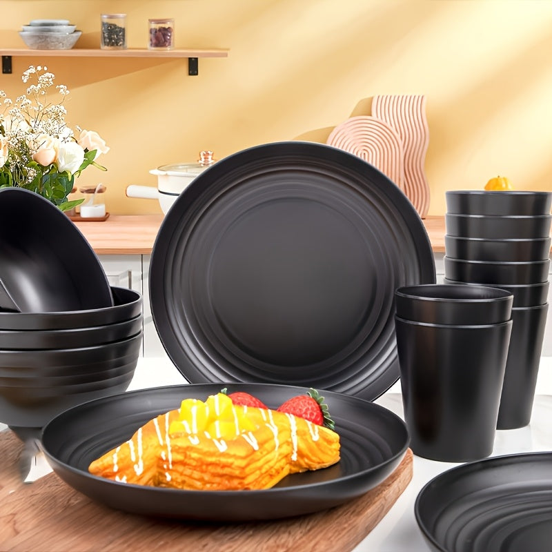 Shatterproof Tableware Set for Camping & Home (16pcs)