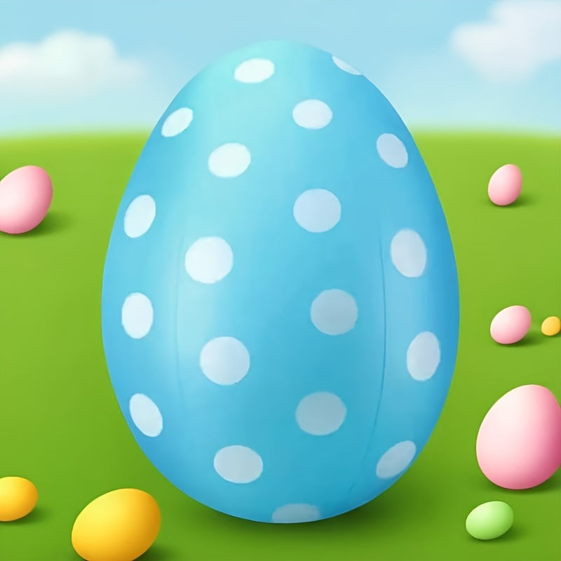 Set Of 6 Multicolored Polka Dot Inflatable Easter Eggs