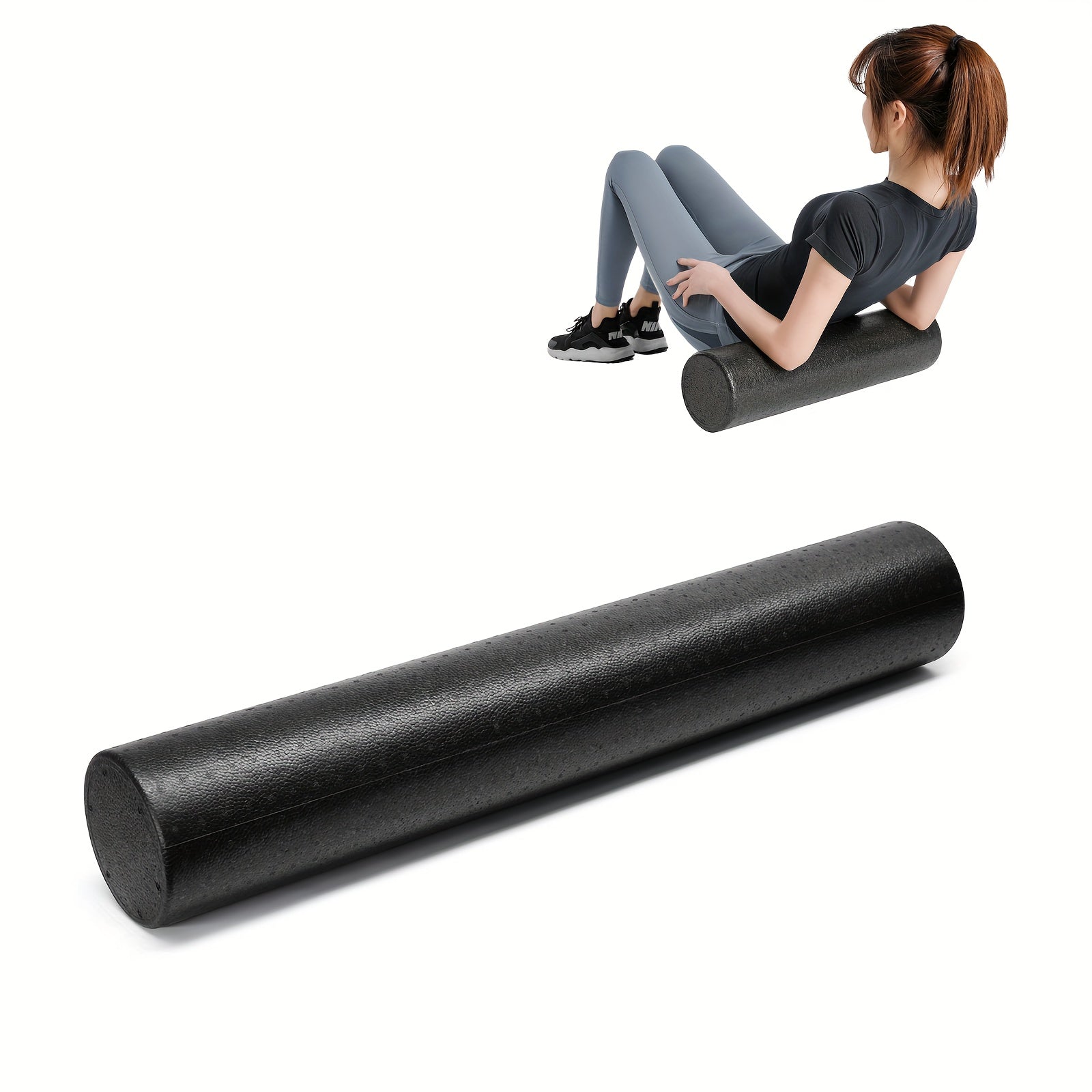 Yoga Foam Roller For Muscle Massage, Stretching & Relaxation(Black)