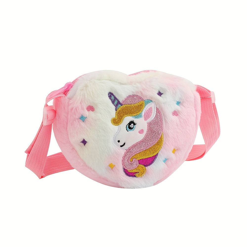 Girl'S Unicorn Plush Crossbody Coin Purse