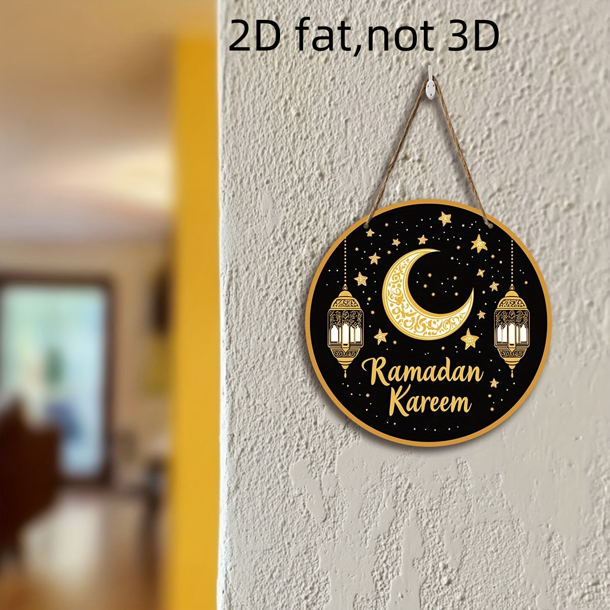 Ramadan Wooden Moon & Stars Eid Wall Hanging
