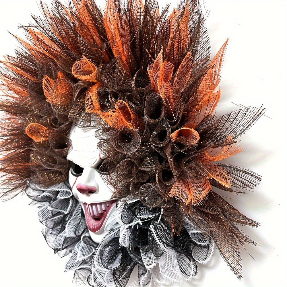 Halloween Wreath Jack-O'-Lantern Bat Door Hanging