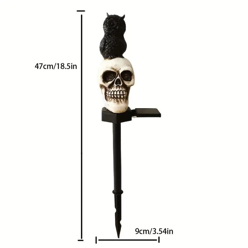 Haunted Glow: Solar-Powered Skull Lawn Ornament