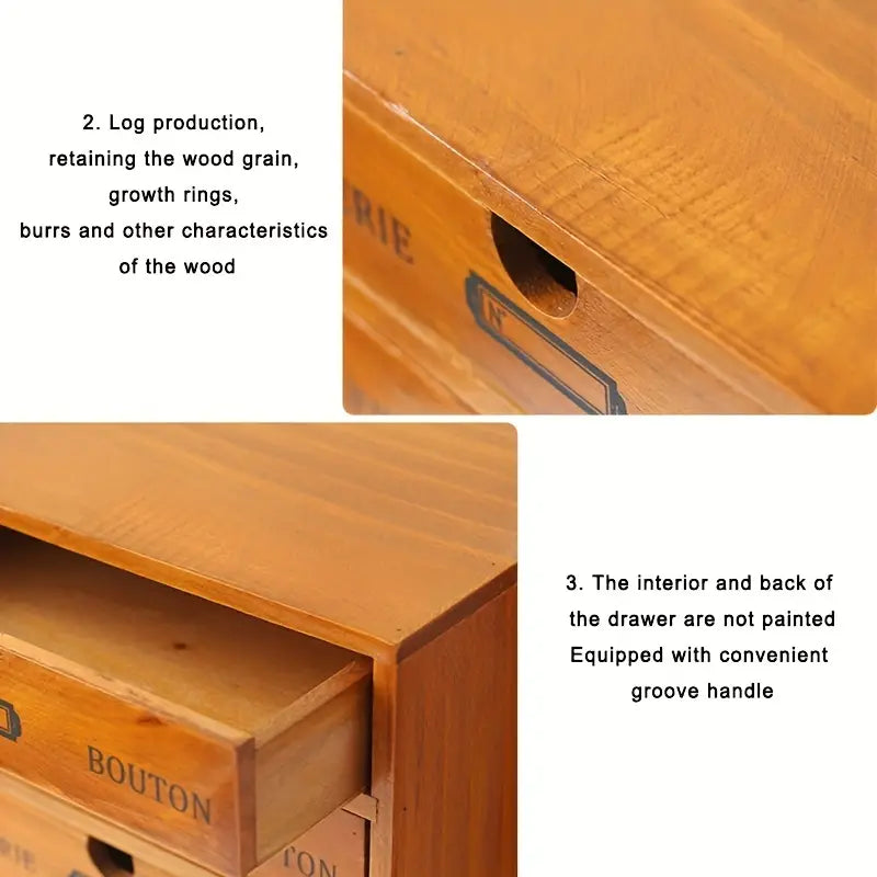 Timeless Elegance: 3-Layer Vintage Wooden Desktop Organizer