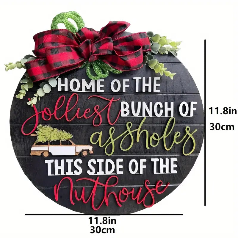 Welcome Guests with 1pc Christmas Wooden Door Sign