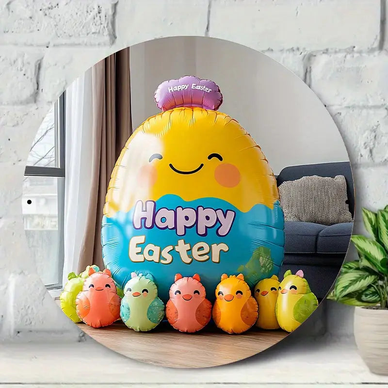 Inflatable Easter Egg Decoration With With Cute Chicks