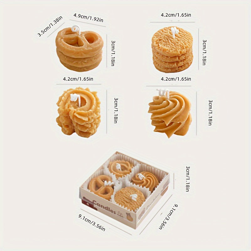 4Pcs Coffee Scented Aromatherapy Candles With Glitter