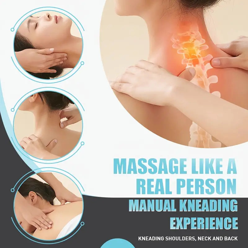 3D Massage Pillow with Heat Function (Blue)