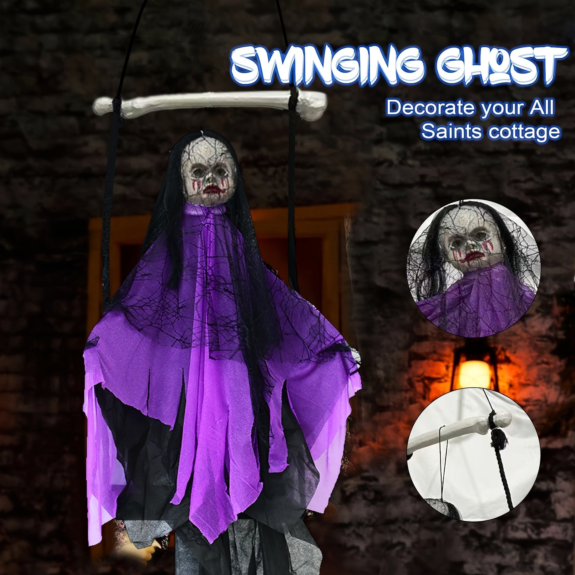 Halloween Hanging Ghost Swing Decoration