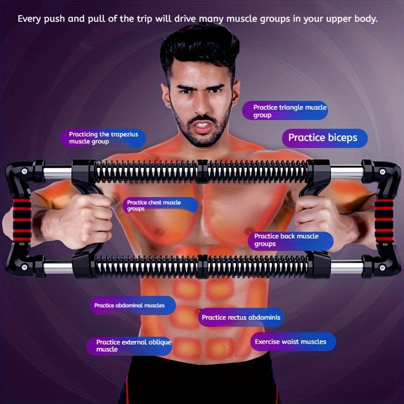 Versatile Fitness Push Bar & Chest Expander(Black)