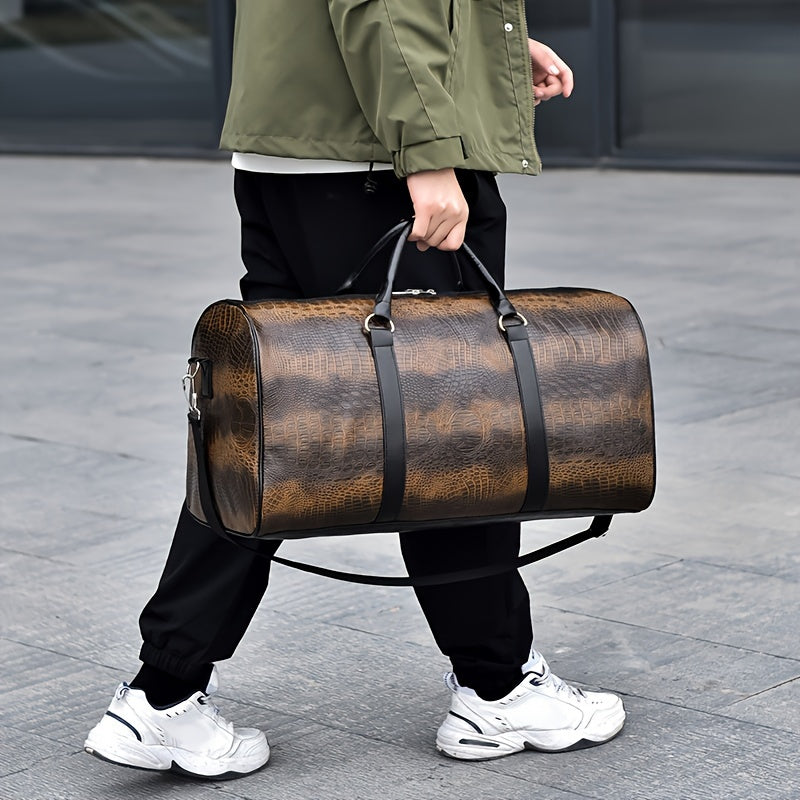 Crocodile Pattern Travel Duffel Bag