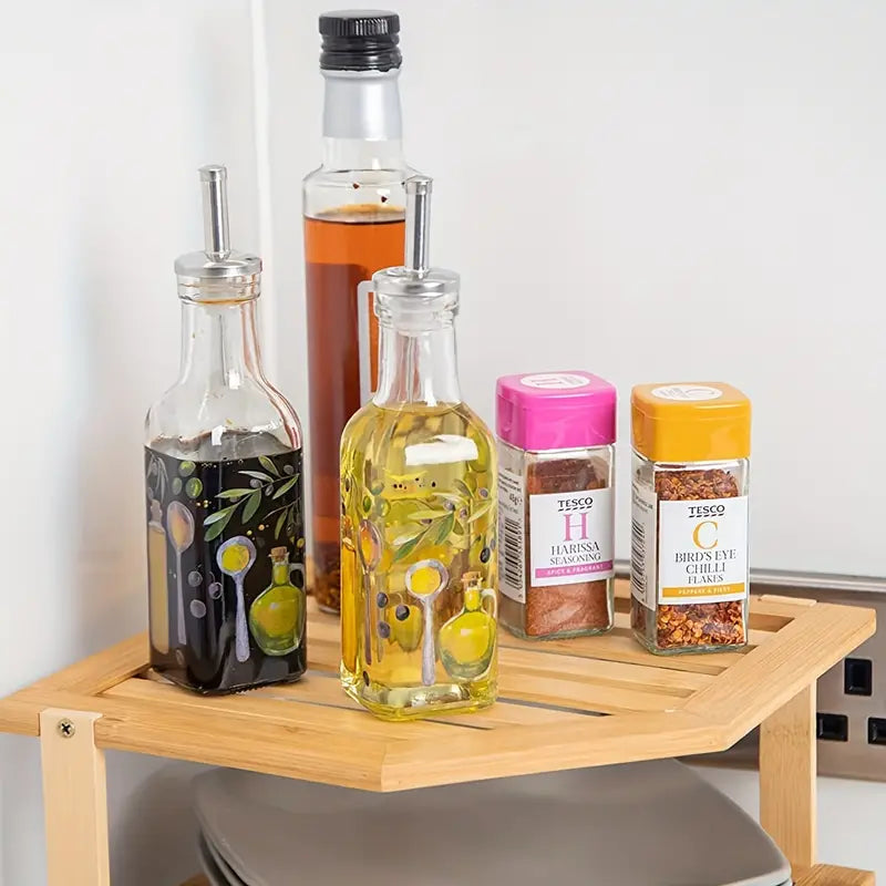 Bamboo Multi-Layer Corner Shelf - Stylish and Space-Saving Kitchen Storage