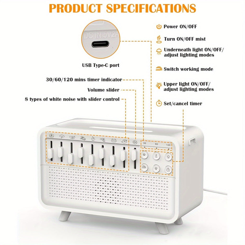 3-in-1 Sleep Night Light Humidifier Bluetooth Speaker