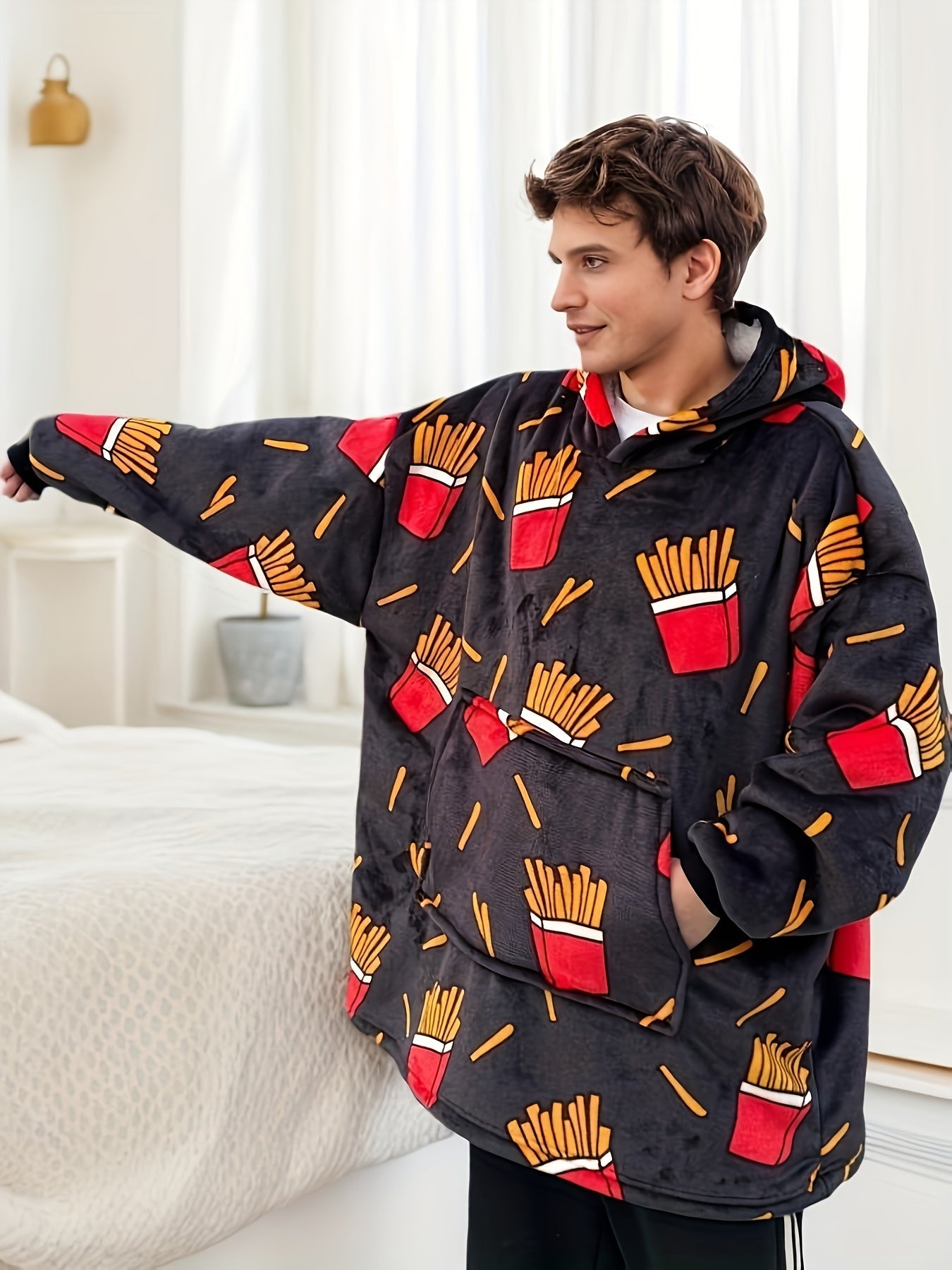 French Fries & Popcorn Wearable Blanket Hoodie