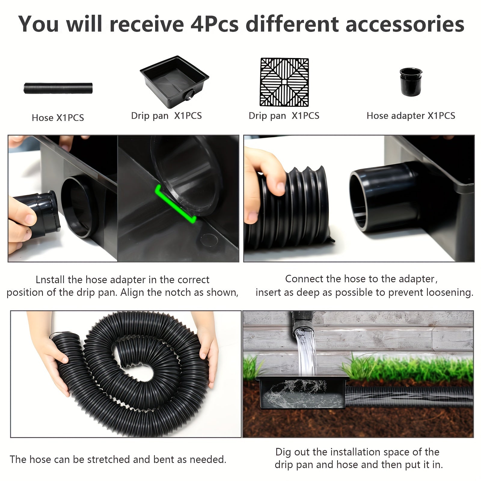 Flexible Rain Gutter Downspout Extension Kit