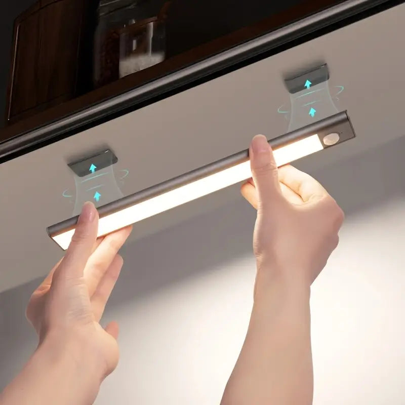 Premium Silvery 50cm LED Motion Sensor Cabinet Light - Wireless Rechargeable Closet Lighting