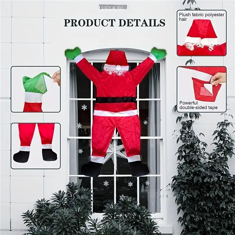 The Jolly Ascent: Santa Claus Climbing Christmas Cheer