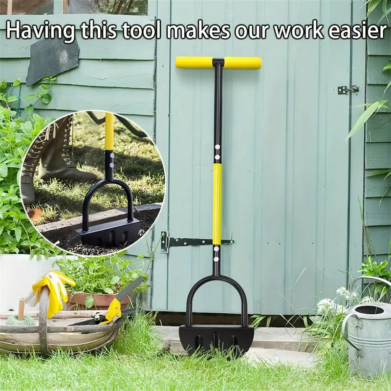 Full Steel Stand Up Garden Edger: Efficient Lawn Trimming with T Grip