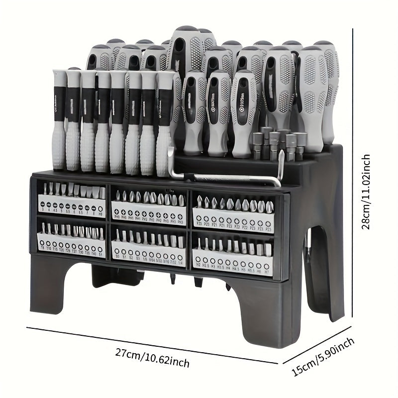 100-Piece Magnetic Screwdriver Set with Rack