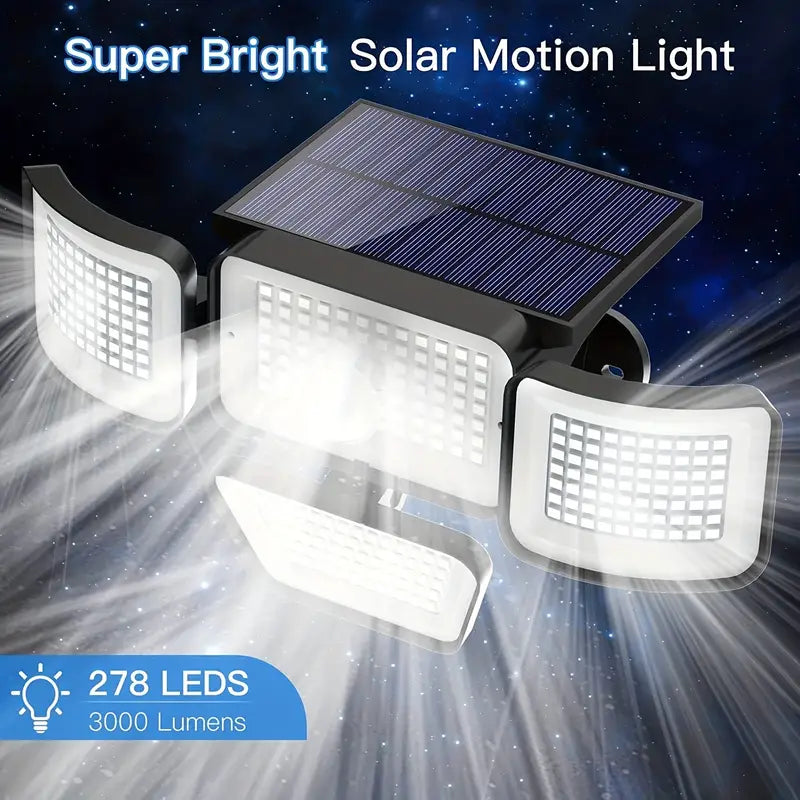 278LEDs Solar Outdoor Motion Sensor Security Flood Lights