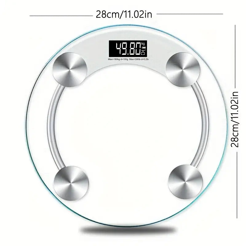 1pc Smart Digital Bathroom Scale with LCD Display, 180kg Capacity - White