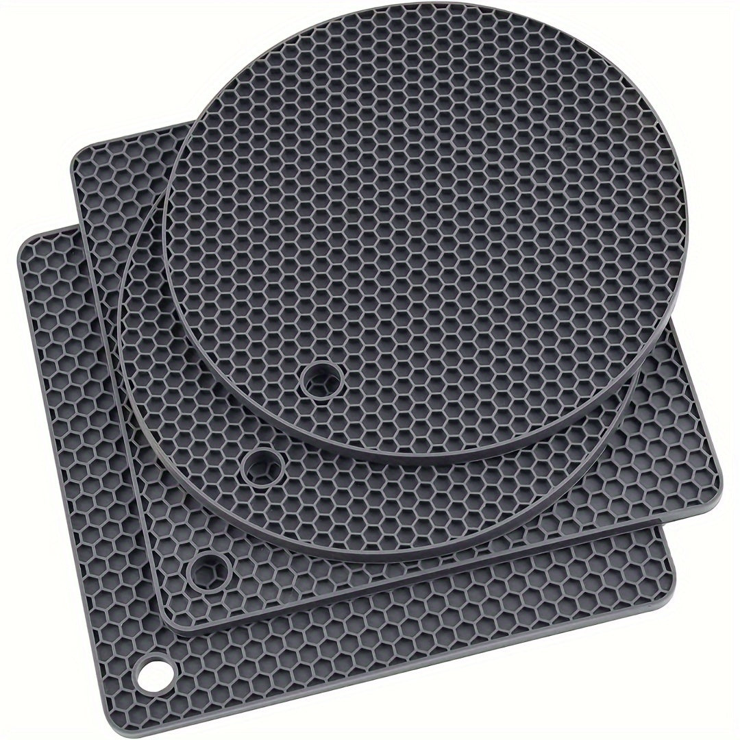 Silicone Trivets Set Heat-Resistant & Non-Slip (4PCS)