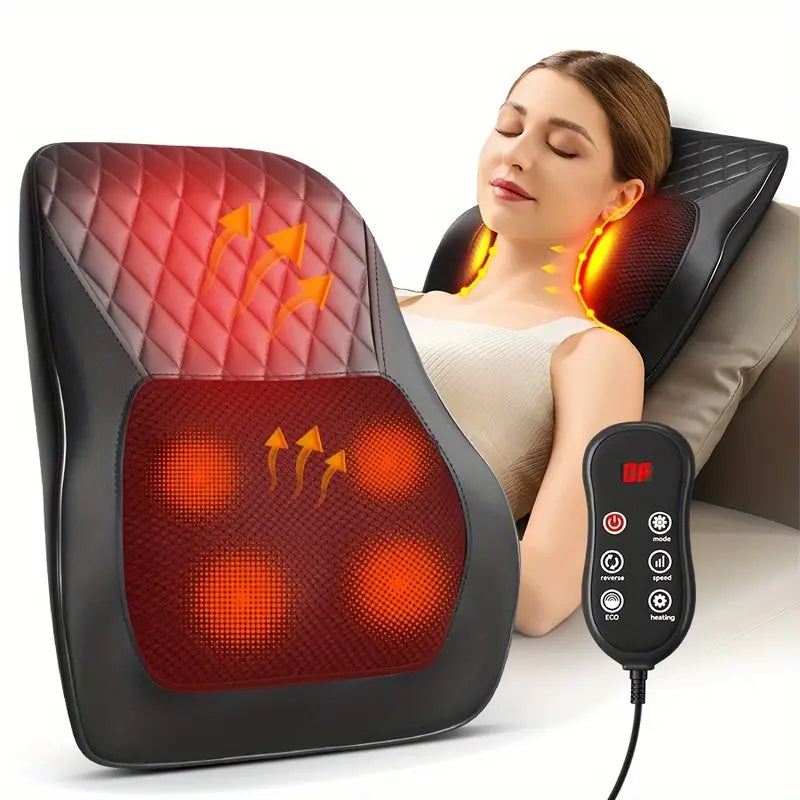Cordless 3D Massage Pillow with Heat - Black