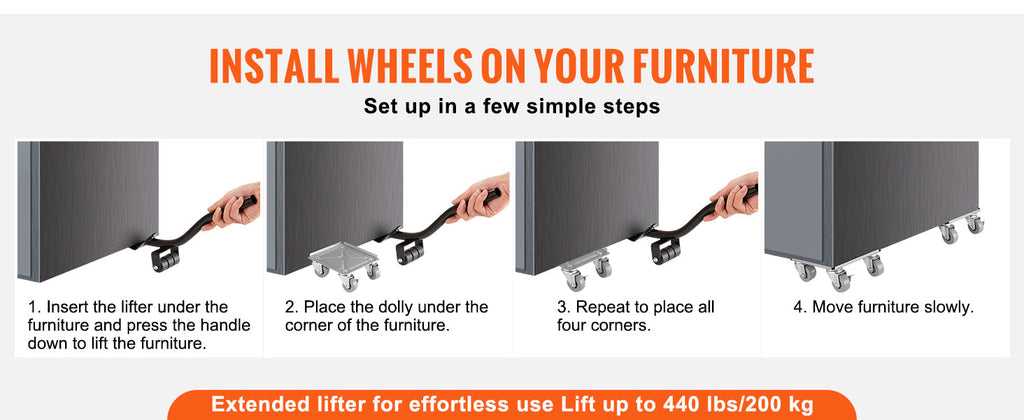 4pcs Industrial Machinery Mover - 360° Rotation, Heavy Furniture Transport