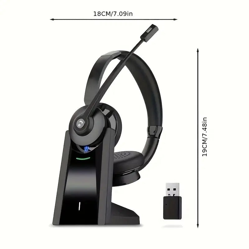 AI Noise Cancelling Wireless Headset with Mic
