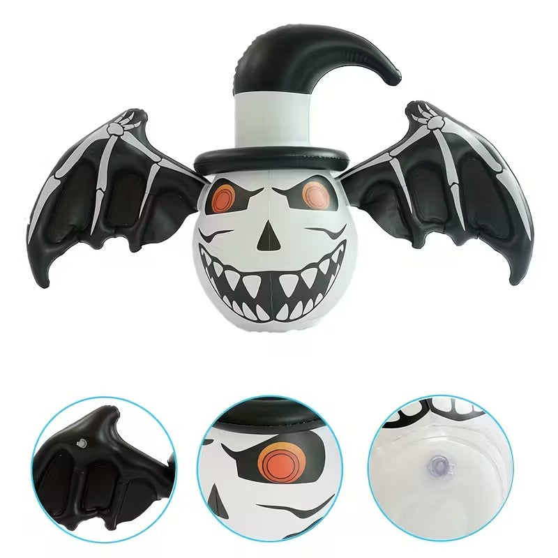 Halloween Inflatable Skull Bat with Hat