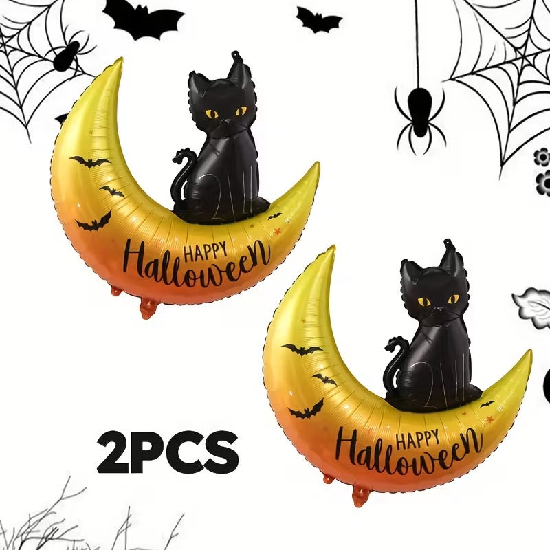 Black Cat Moon Balloons Halloween Party Set (2pcs)
