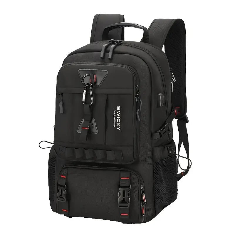 Expandable Laptop Backpack with USB Port and Shoe Compartment