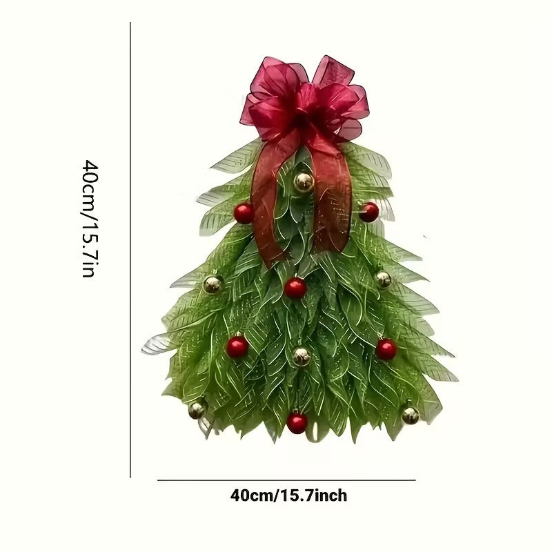 Christmas Wreath with Red Ribbon & Golden Balls