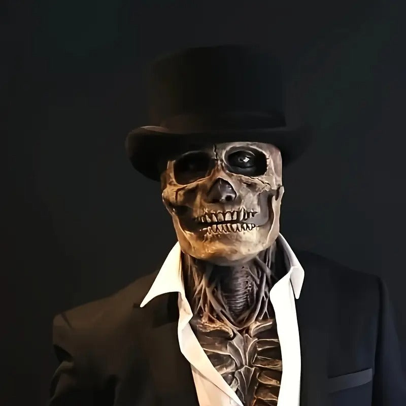 Men’s Latex Skull Gentleman Mask Halloween Costume