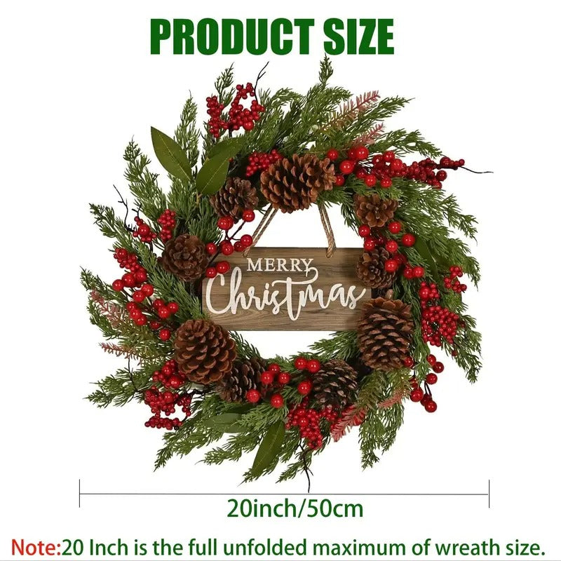 Christmas Wreath with Pinecones & Berries