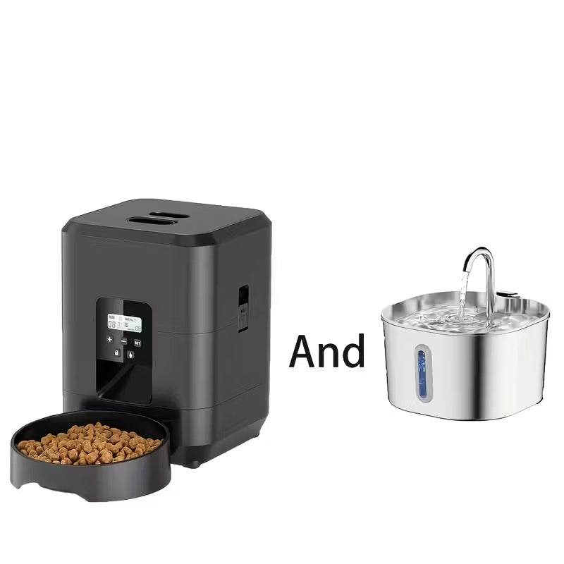 Smart Pet Water Dispenser & Automatic Cat Feeder Set