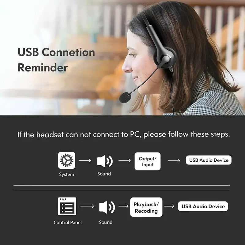 Wired Headset with Dual Noise Cancelling Mic for PC & Gaming