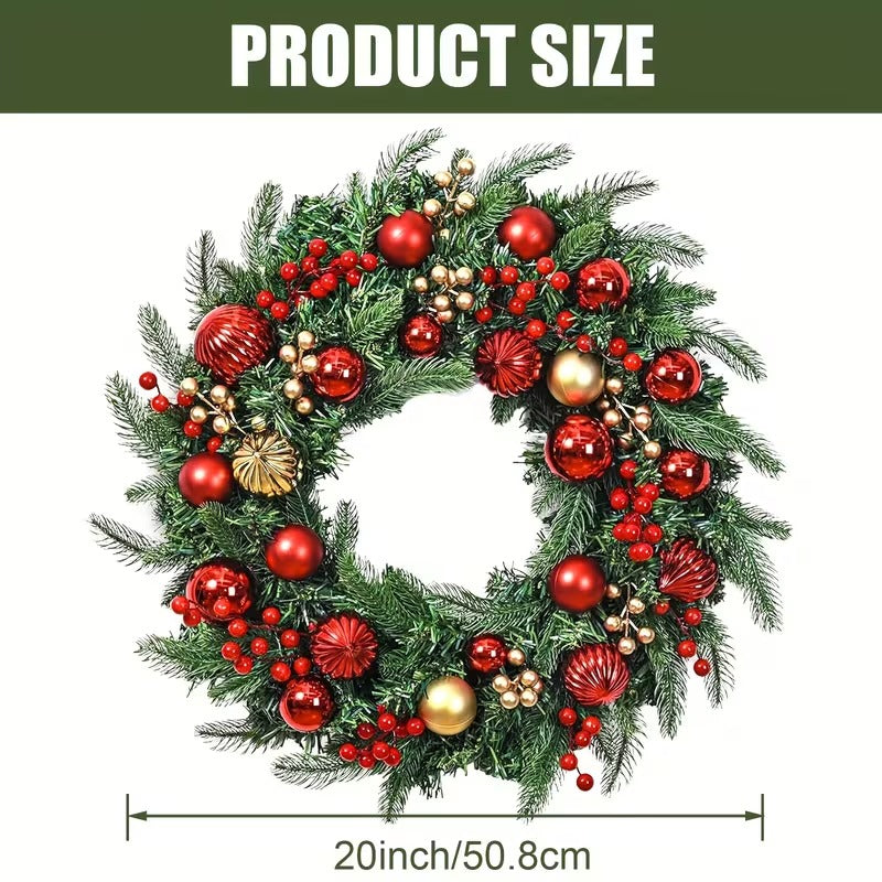 Christmas Wreath with Ornaments & Berries