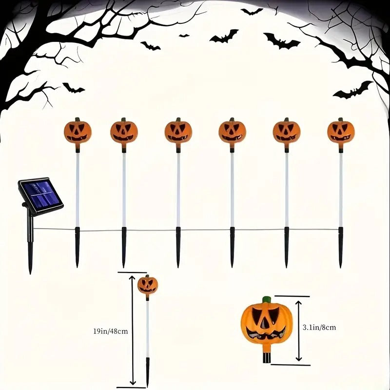 Halloween Pumpkin Solar Lights 6-Piece Set